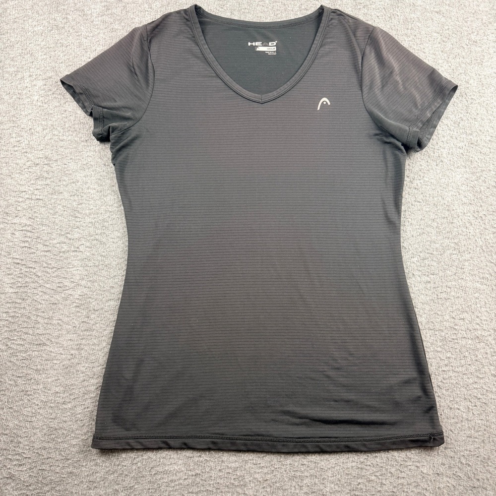 HEAD Women's S Small Performance V-Neck Short Sleeve Athletic Top Black